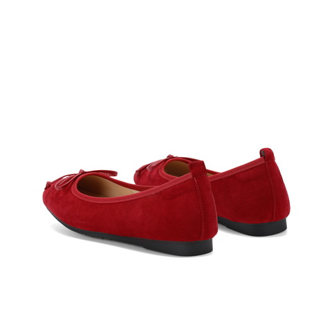 百丽蝴蝶结平底便鞋2025春新真皮质感浅口单鞋B2434AQ5