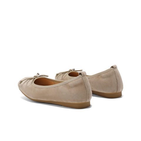 百丽蝴蝶结平底便鞋2025春新真皮质感浅口单鞋B2434AQ5