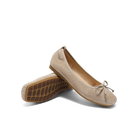 百丽蝴蝶结平底便鞋2025春新真皮质感浅口单鞋B2434AQ5