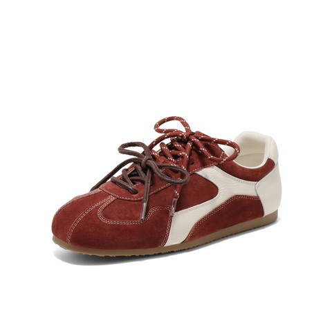 百丽时尚复古德训鞋2025春新双鞋带休闲板鞋B2472AM5