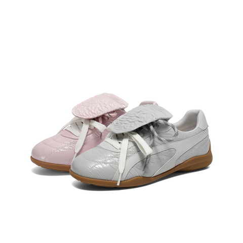 百丽时尚潮流德训鞋女2025春新复古休闲板鞋B2468AM5