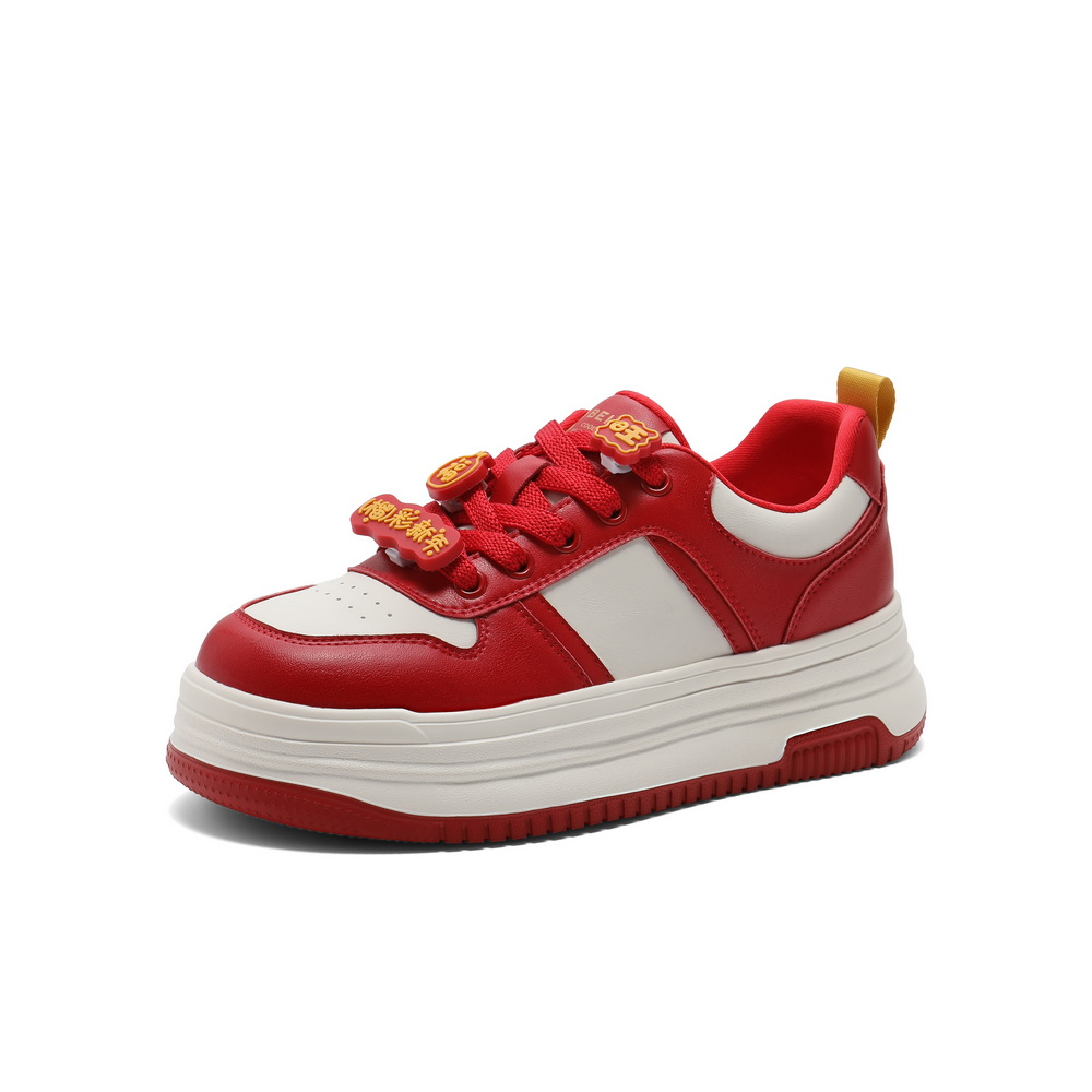 百丽拼色时尚板鞋女2025春新商场同款厚底休闲鞋D4U1DAM5