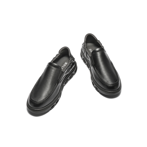 百丽一脚蹬休闲皮鞋男2025春新商场同款牛皮革套脚商务鞋D3GC2AM5