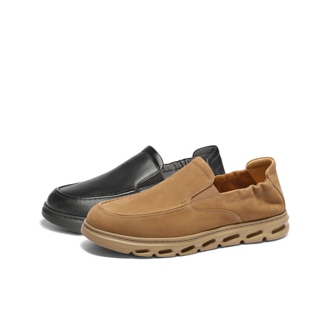 百丽一脚蹬休闲皮鞋男2025春新商场同款牛皮革套脚商务鞋D3GC2AM5