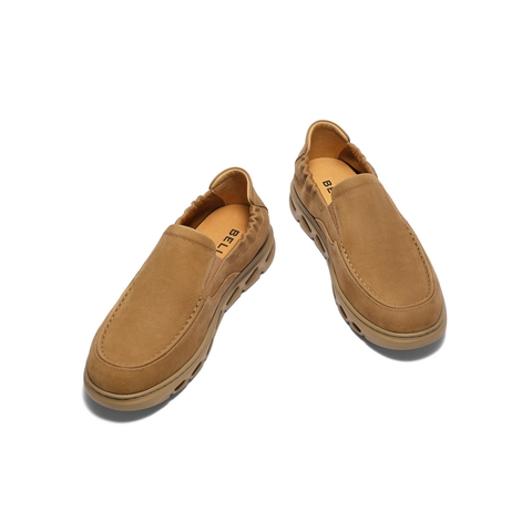 百丽一脚蹬休闲皮鞋男2025春新商场同款牛皮革套脚商务鞋D3GC2AM5