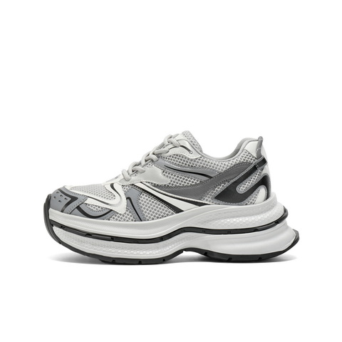 百丽时尚拼色老爹鞋女2025春新舒适透气网面休闲鞋B2453AM5