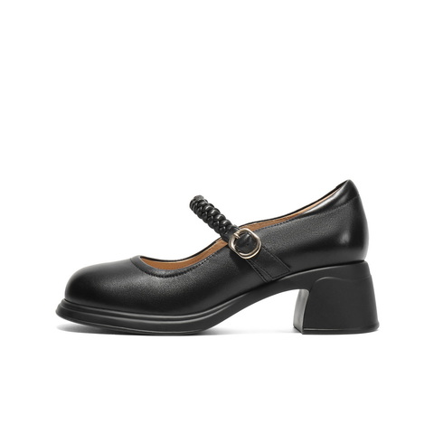 百丽优雅时装玛丽珍鞋女2025春新商场同款显瘦方跟单鞋3A6A8AQ5