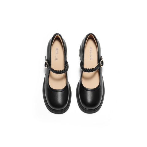 百丽优雅时装玛丽珍鞋女2025春新商场同款显瘦方跟单鞋3A6A8AQ5