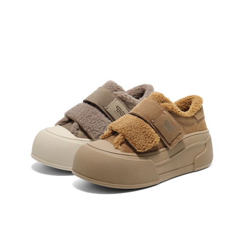 百丽简约舒适毛毛鞋女2025春新厚底保暖休闲鞋B2490AM5