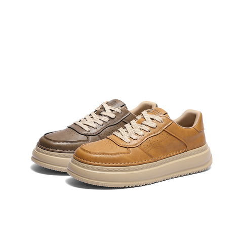 百丽厚底增高休闲板鞋男2025春新商场同款复古潮搭工装鞋8QZ01AM5