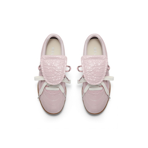 百丽时尚潮流德训鞋女2025春新复古休闲板鞋B2468AM5