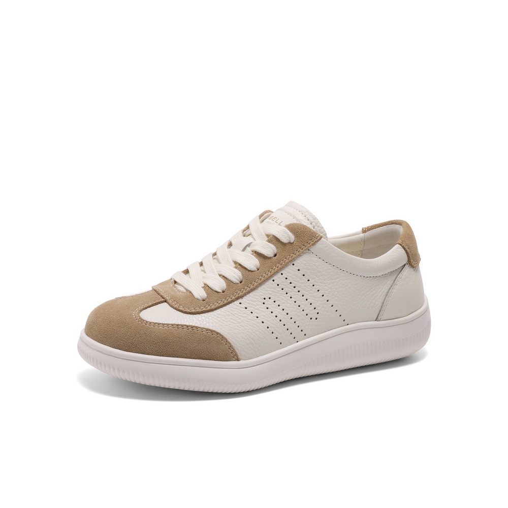 百丽休闲舒适德训鞋女2025春新撞色时尚板鞋D4F1DAM5