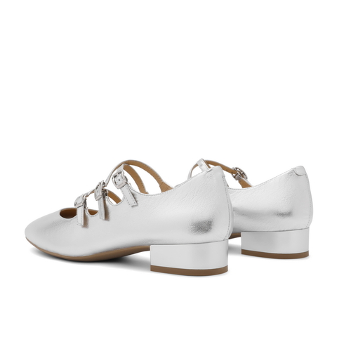 百丽方头玛丽珍鞋女25春新商场同款真皮三条带单鞋BR404AQ5