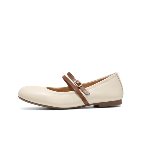 百丽舒适时装玛丽珍鞋女2025春新真皮优雅复古单鞋3H914AQ5