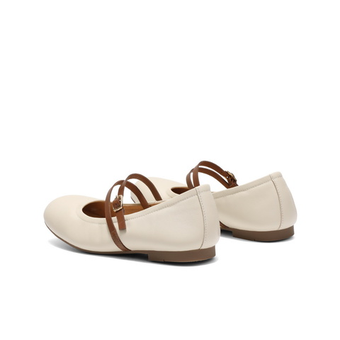 百丽舒适时装玛丽珍鞋女2025春新真皮优雅复古单鞋3H914AQ5