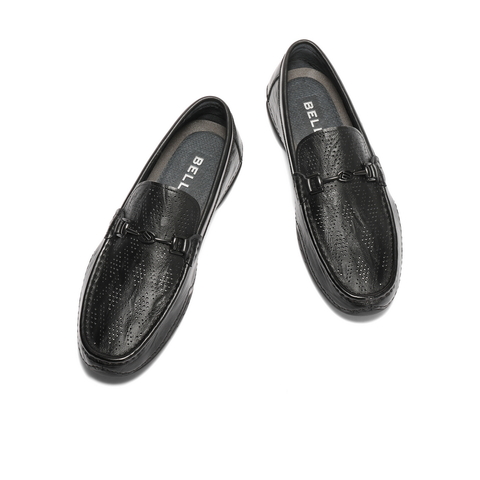 百丽一脚蹬透气豆豆鞋男2025夏新商场同款牛皮休闲乐福鞋8RT01BM5