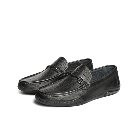 百丽一脚蹬透气豆豆鞋男2025夏新商场同款牛皮休闲乐福鞋8RT01BM5