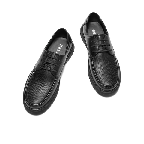 百丽质感商务鞋男鞋2025春新商场同款羊皮革抓纹休闲皮鞋8RD01AM5