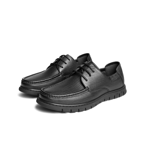 百丽质感商务鞋男鞋2025春新商场同款羊皮革抓纹休闲皮鞋8RD01AM5