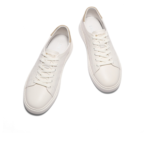 百丽时尚压花小白鞋男2025夏新商场同款舒适百搭休闲板鞋8SA01BM5