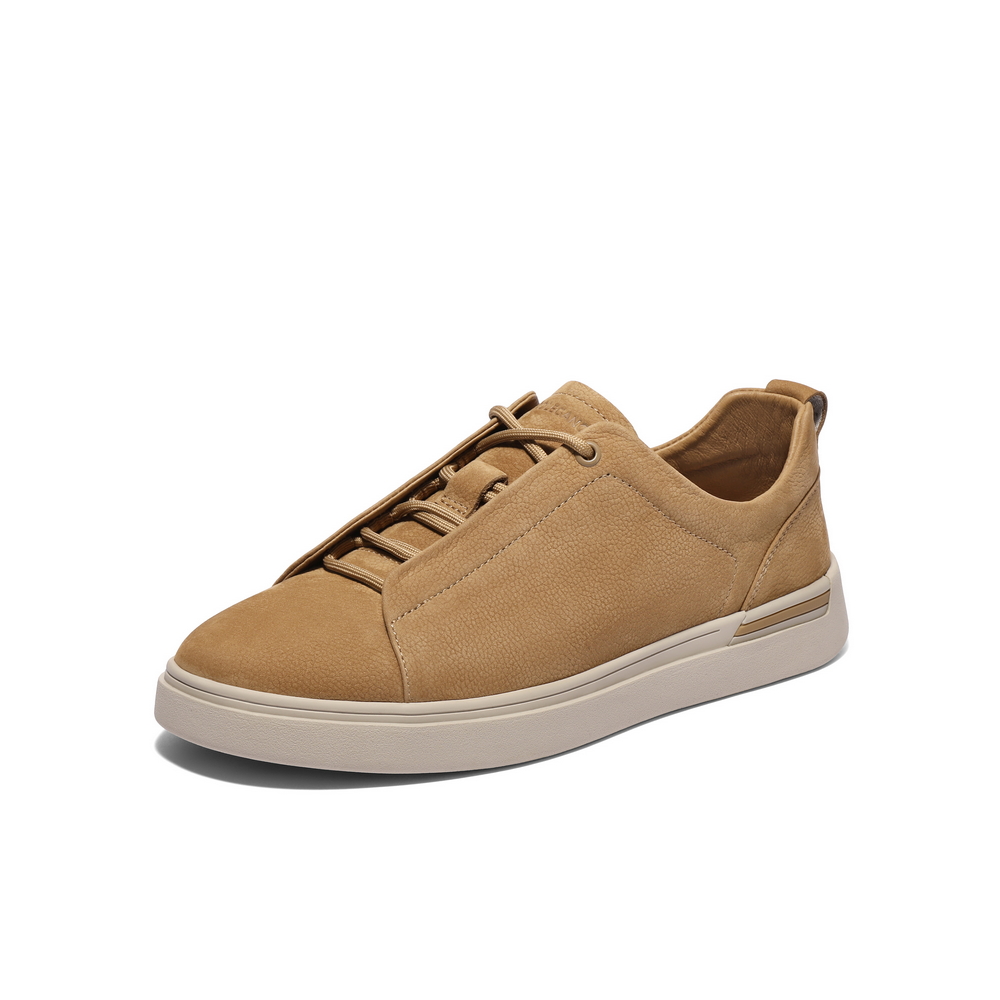 百丽时尚百搭小白鞋男2025春新款牛皮革舒适休闲运动板鞋A1913AM5