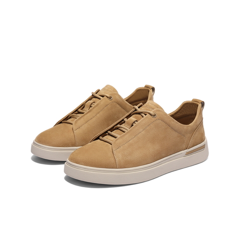 百丽时尚百搭小白鞋男2025春新款牛皮革舒适休闲运动板鞋A1913AM5