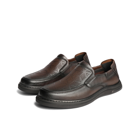 百丽一脚蹬透气休闲皮鞋男2025夏新商场同款羊皮革商务鞋8RR01BM5