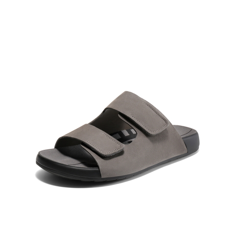 百丽软底外穿拖鞋男2025夏新商场同款牛皮魔术贴凉鞋8GG01BT5
