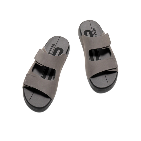 百丽软底外穿拖鞋男2025夏新商场同款牛皮魔术贴凉鞋8GG01BT5