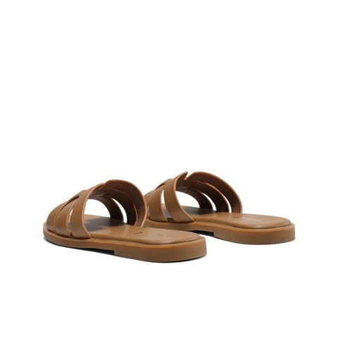 百丽简约编织拖鞋女2025夏新商同款舒适平跟可外穿拖鞋D6F1DBT5