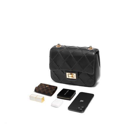 百丽包女2025夏商场同款小香风菱格华夫饼单肩斜挎绗缝包X7307BX5