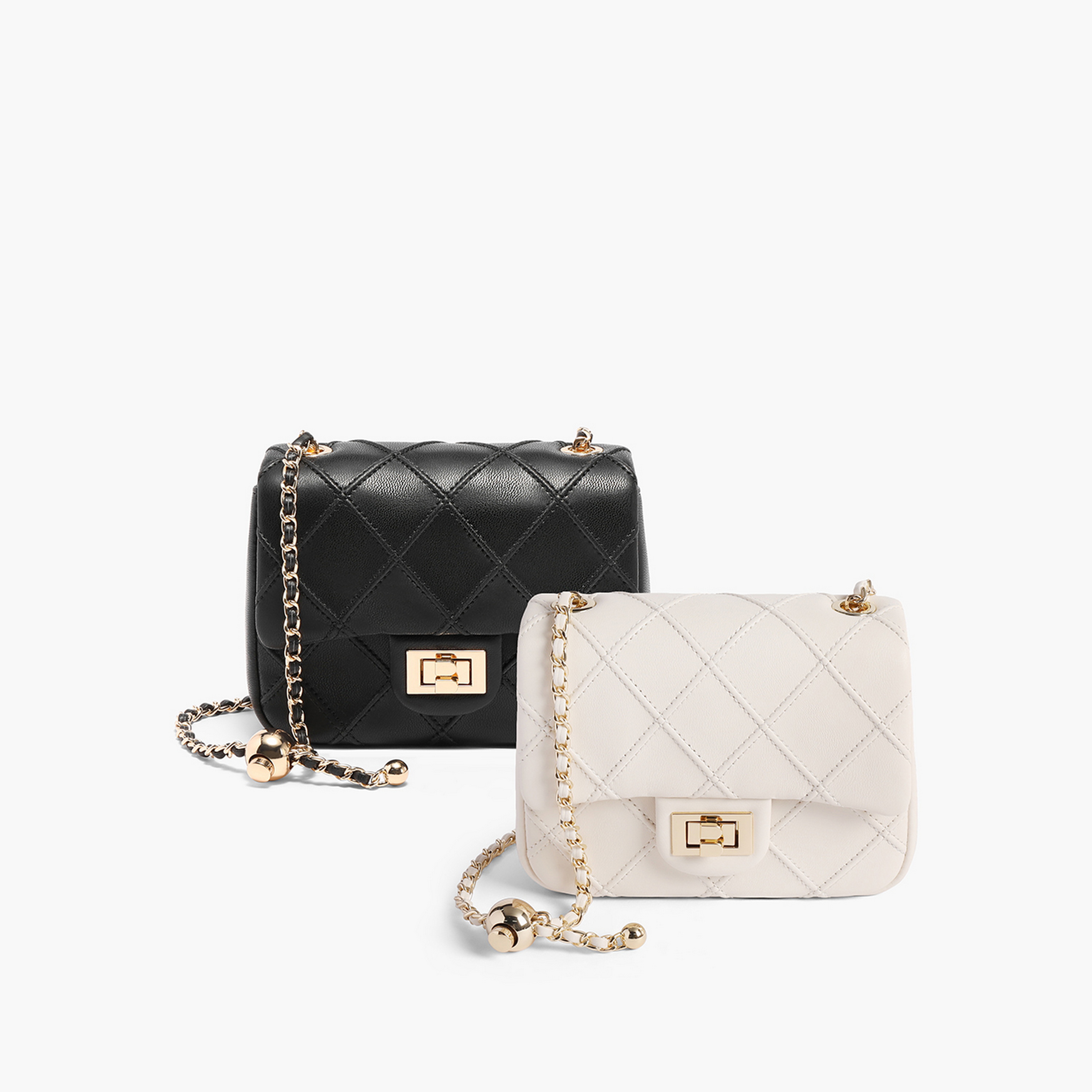 百丽包女2025夏商场同款小香风菱格华夫饼单肩斜挎绗缝包X7307BX5