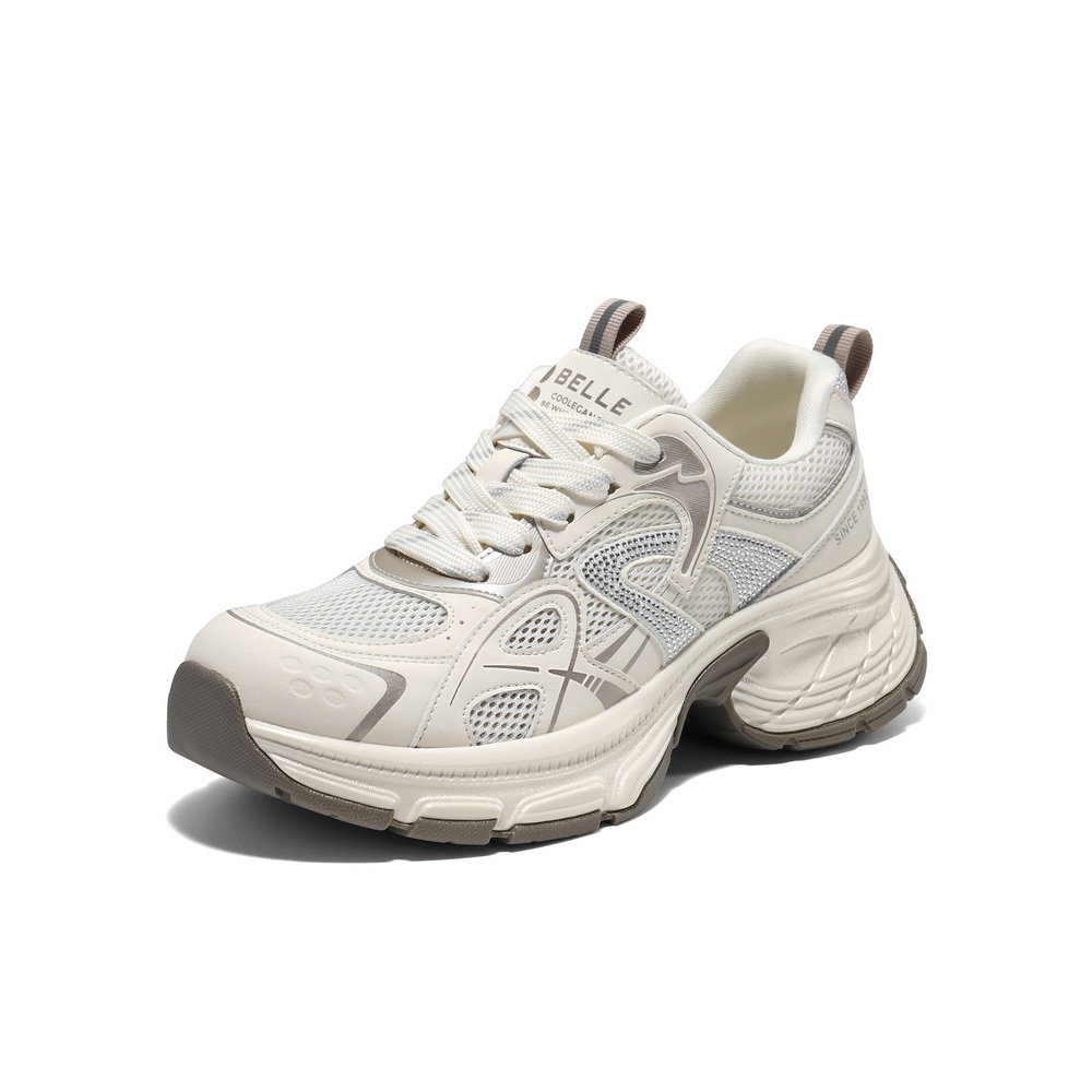 百丽透气网老爹鞋女2025春新商场同款厚底增高休闲鞋D7S1DBM5