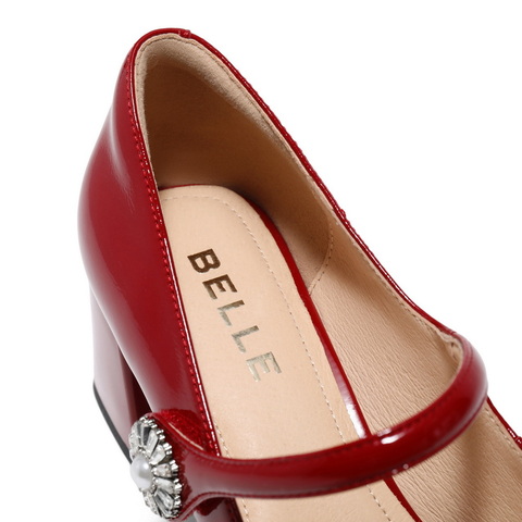 百丽优雅时装玛丽珍鞋女2025春新真皮方头气质单鞋D7L1DAQ5