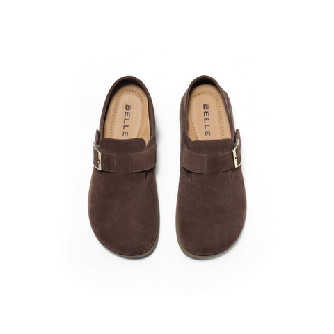 百丽时尚简约勃肯鞋女2025春新商场同款加绒保暖鞋D4W1DAM5