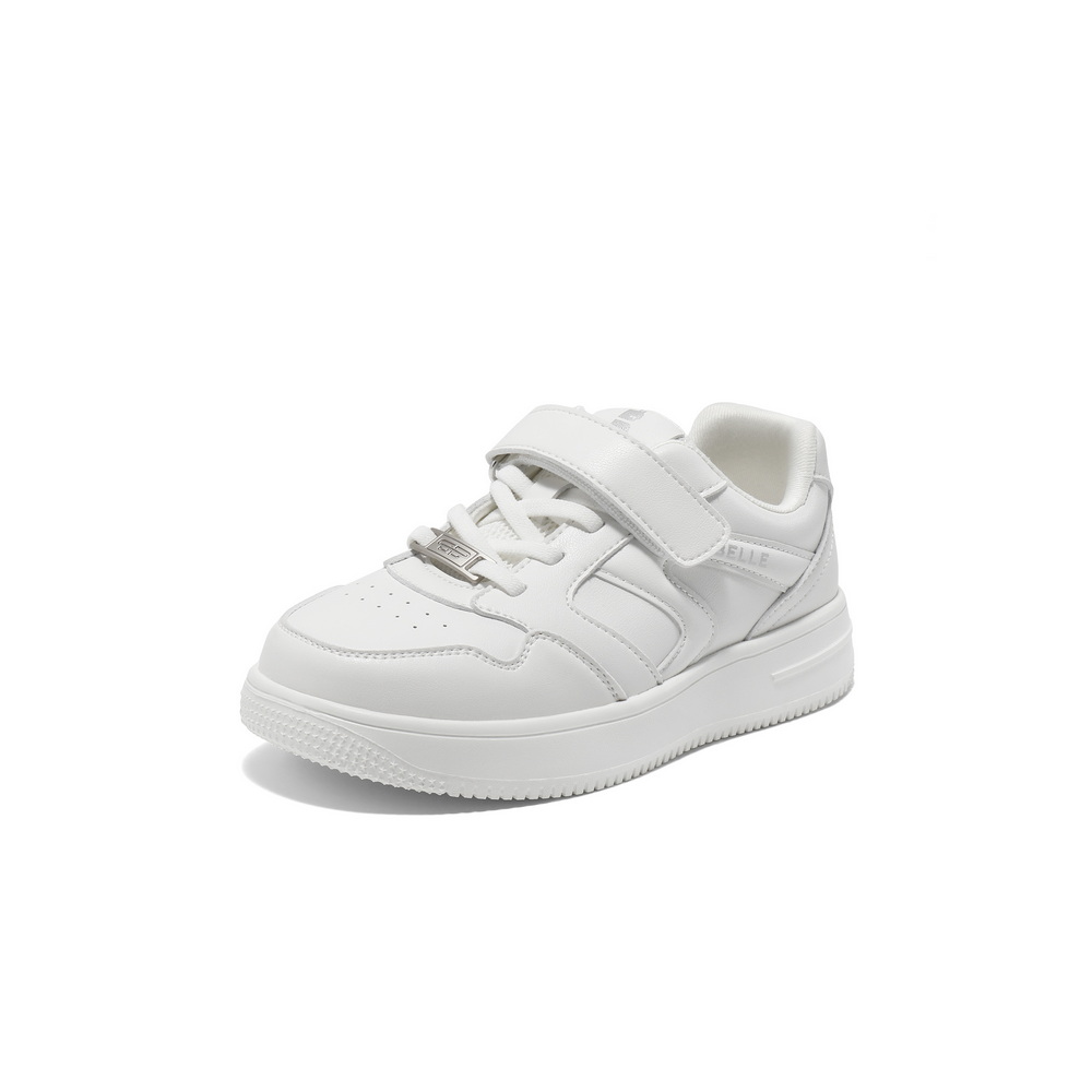 百丽简约大方板鞋2025春新魔术贴休闲童鞋C2508A85