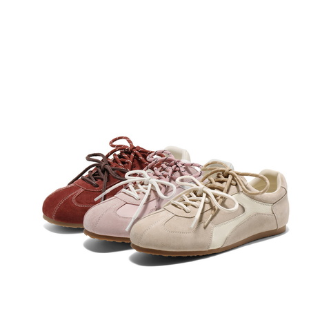 百丽时尚复古德训鞋2025春新双鞋带休闲板鞋B2472AM5