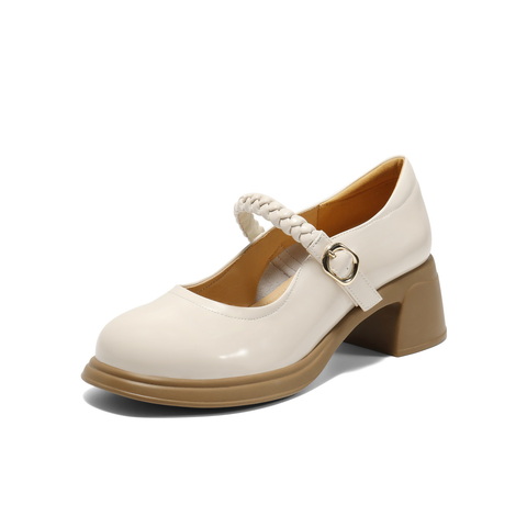 百丽优雅时装玛丽珍鞋女2025春新商场同款显瘦方跟单鞋3A6A8AQ5