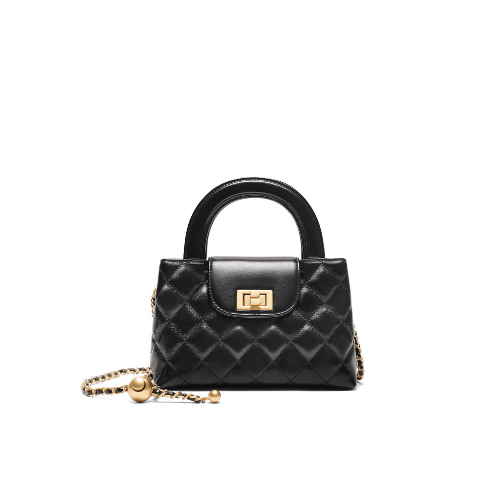 百丽包女2024新商场同款小香风mini凯莉包单肩斜挎手提包X7183AX5