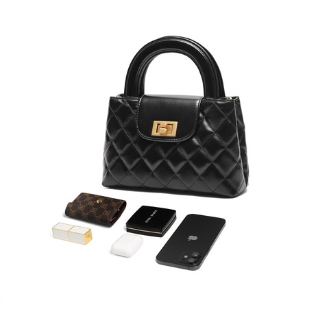 百丽包女2024新商场同款小香风mini凯莉包单肩斜挎手提包X7183AX5