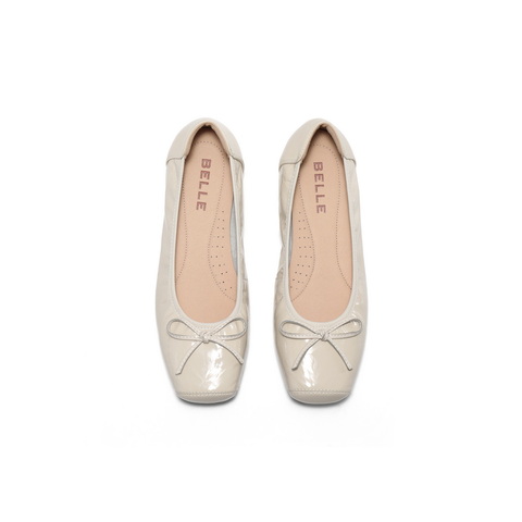 百丽气质平跟单鞋女2025春新商场同款真皮舒适浅口单鞋B3W2DAQ5