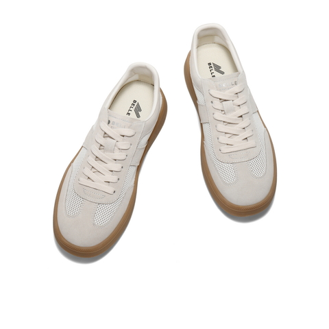 百丽潮搭休闲小白鞋男鞋2025夏新复古运动德训鞋撞色板鞋A1945BM5