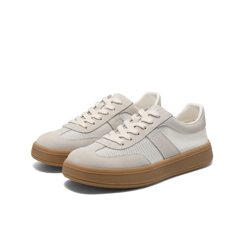 百丽潮搭休闲小白鞋男鞋2025夏新复古运动德训鞋撞色板鞋A1945BM5