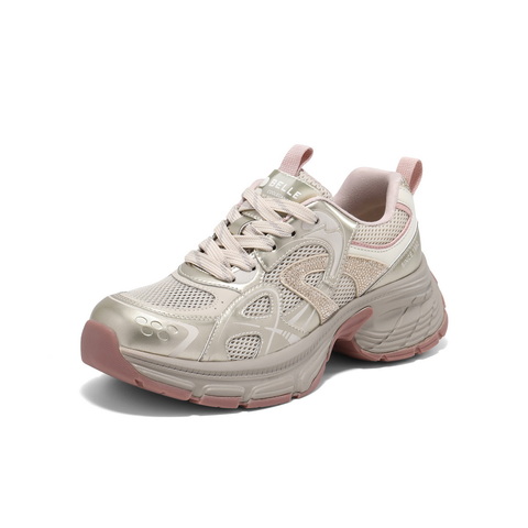 百丽透气网老爹鞋女2025春新商场同款厚底增高休闲鞋D7S1DBM5