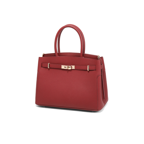 百丽包包女25春鎏金岁月高级质感铂金包单肩斜挎手提包X7242AX5