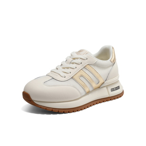 百丽跑道时尚拼色休闲鞋女2025夏新商场同款复古舒适鞋D5P2DBM5