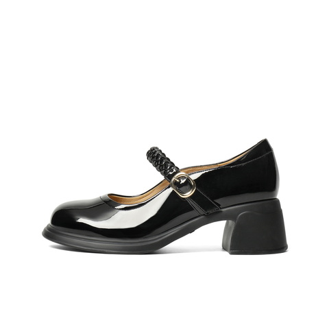 百丽优雅时装玛丽珍鞋女2025春新商场同款显瘦方跟单鞋3A6A8AQ5