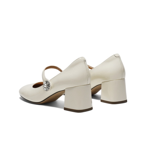 百丽优雅时装玛丽珍鞋女2025春新真皮方头气质单鞋D7L1DAQ5