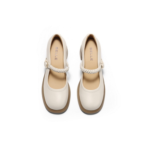 百丽优雅时装玛丽珍鞋女2025春新商场同款显瘦方跟单鞋3A6A8AQ5