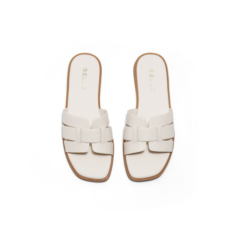 百丽简约编织拖鞋女2025夏新商同款舒适平跟可外穿拖鞋D6F1DBT5